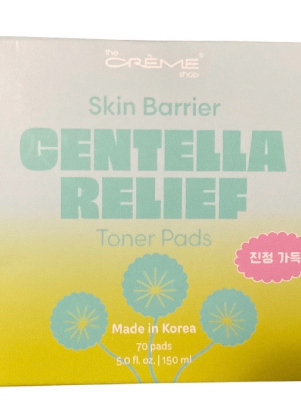 The Crème Shop Skin Barrier Centella Relief Toner Pads 70 Flower Shaped Pads NIB